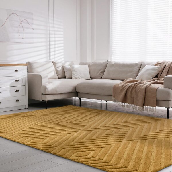 Okkersárga gyapjú szőnyeg 120x170 cm Hague – Asiatic Carpets