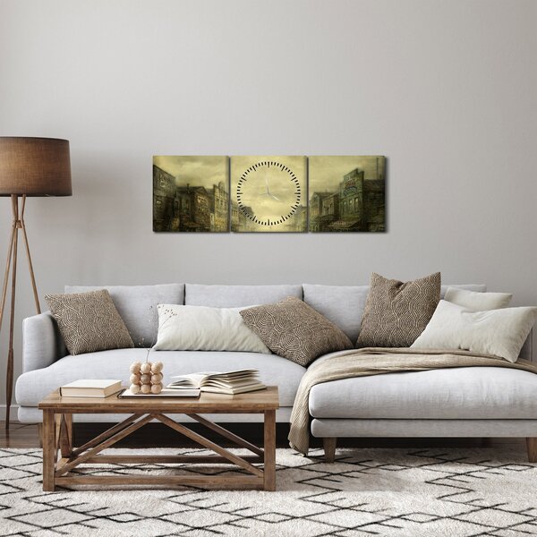 Egy nyugati város képe (órával) (90x30 cm)