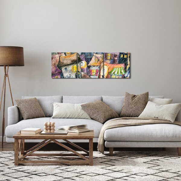 Kép - esős este (órával) (90x30 cm)