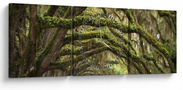 Kép - Oaks Avenue, Charleston, Dél-Karolina, Egyesült Államok (órával) (90x30 cm)