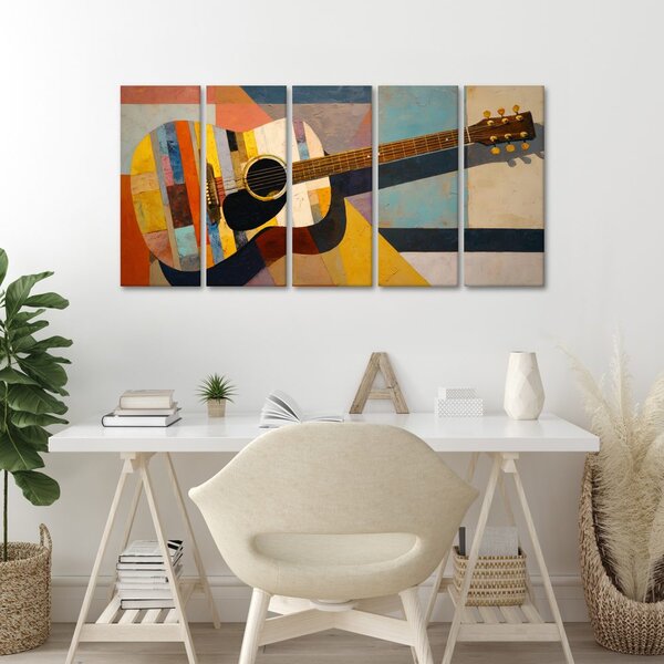 5 részes kép színes akusztikus gitár
