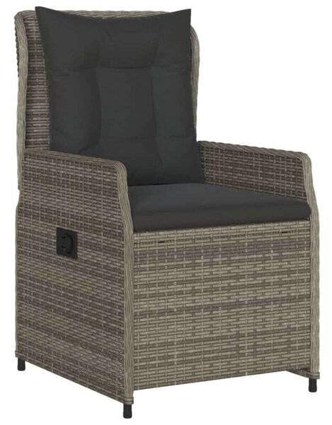 Polyrattan Kerti Étkezőgarnitúra - 7 részes - Szürke