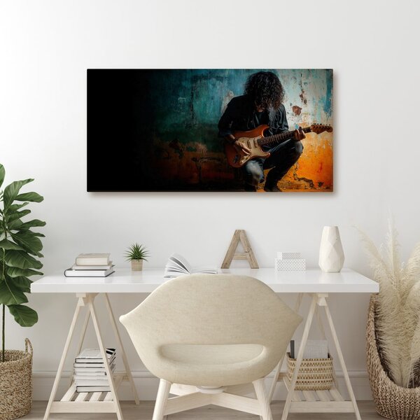 Kép zenész elektromos gitárral