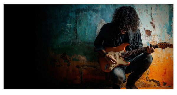 Kép zenész elektromos gitárral