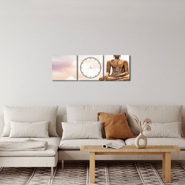 Kép - Buddha vigyáz a földre (órával) (90x30 cm)