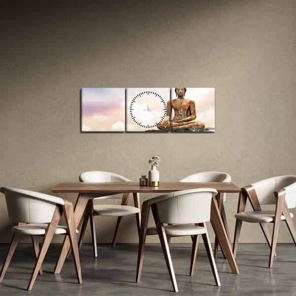 Kép - Buddha vigyáz a földre (órával) (90x30 cm)