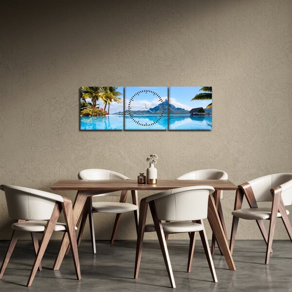 Kép - Bora-Bora, francia Polinézia (órával) (90x30 cm)