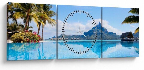Kép - Bora-Bora, francia Polinézia (órával) (90x30 cm)