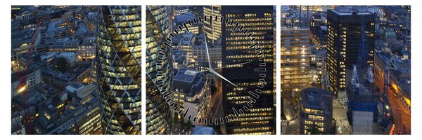Kép - London esti panorámája (órával) (90x30 cm)