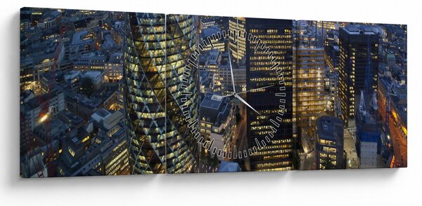 Kép - London esti panorámája (órával) (90x30 cm)