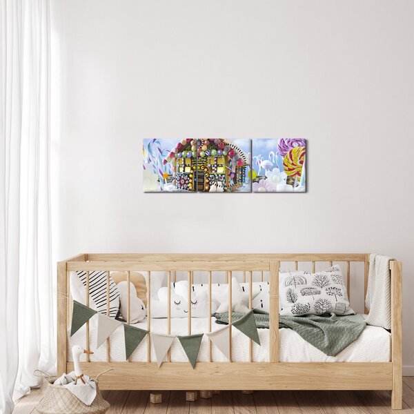 Kép - mézeskalács ház (órával) (90x30 cm)