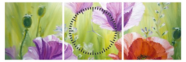 Kép - Pipacsok (órával) (90x30 cm)