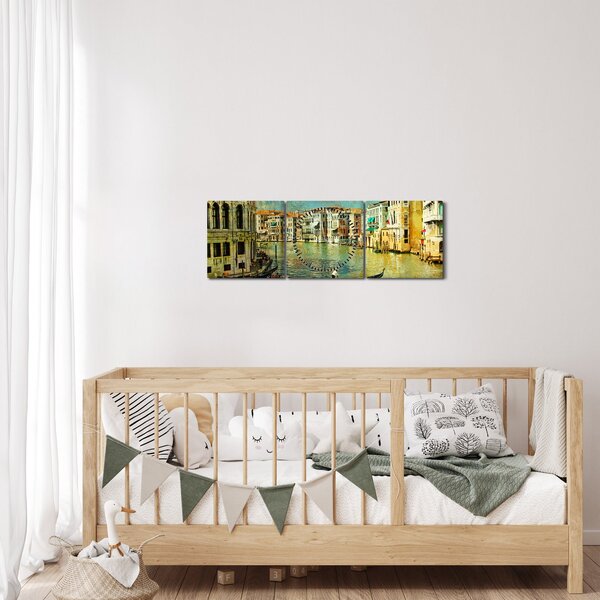 Kép - velencei csatorna és gondolák (órával) (90x30 cm)