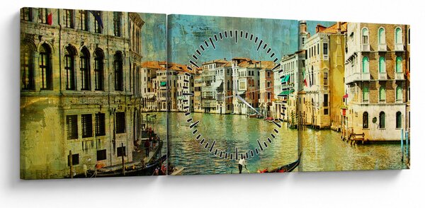 Kép - velencei csatorna és gondolák (órával) (90x30 cm)