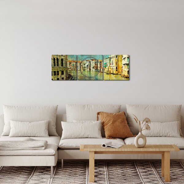 Kép - velencei csatorna és gondolák (órával) (90x30 cm)