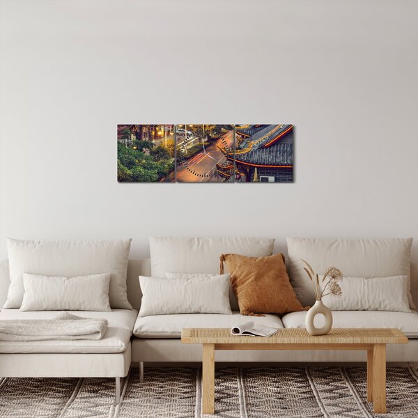 Kép - Qintai Road, Chengdu, Kína (órával) (90x30 cm)