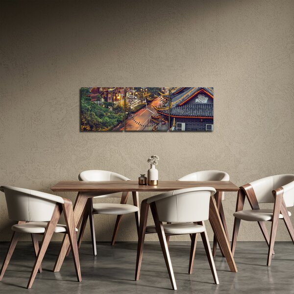 Kép - Qintai Road, Chengdu, Kína (órával) (90x30 cm)