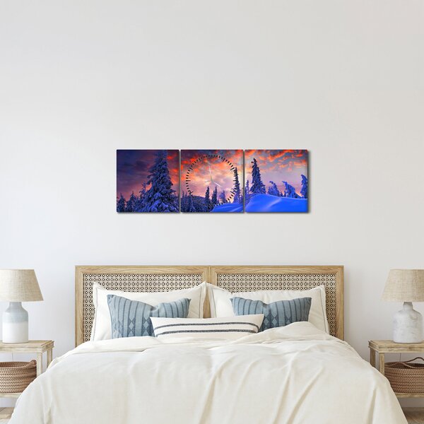 Kép - Téli szürkület (órával) (90x30 cm)