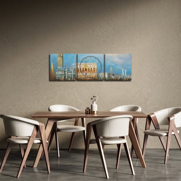 Kép - gondola Velencén áthaladva, olajfestmény (órával) (90x30 cm)