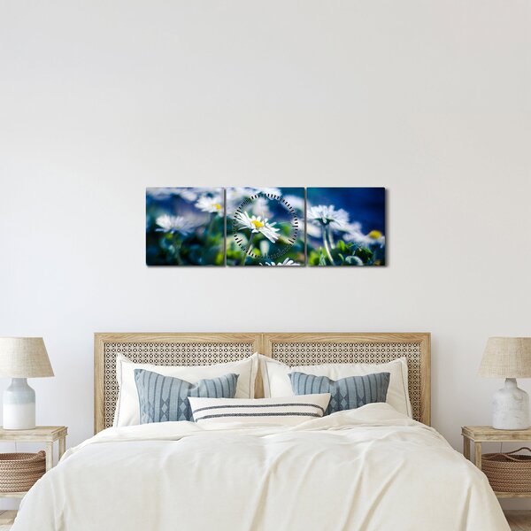 Százszorszépek képe (órával) (90x30 cm)