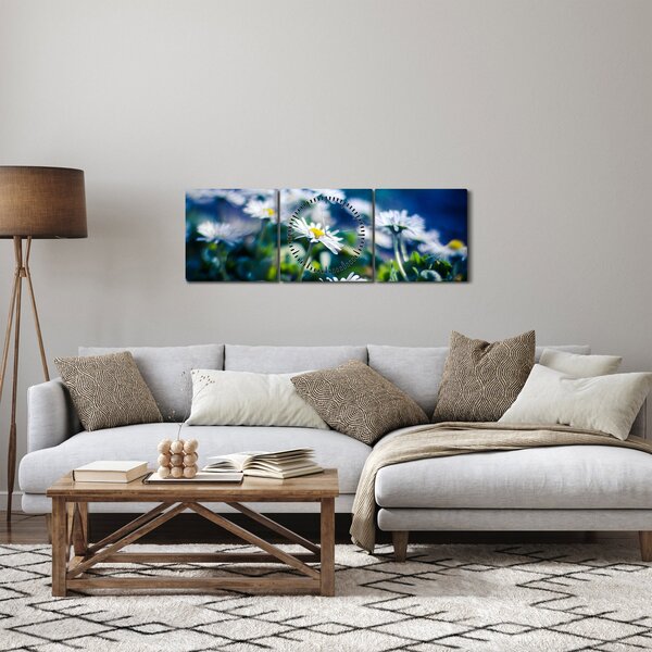 Százszorszépek képe (órával) (90x30 cm)