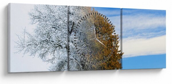 Kép - Évszakváltás (órával) (90x30 cm)