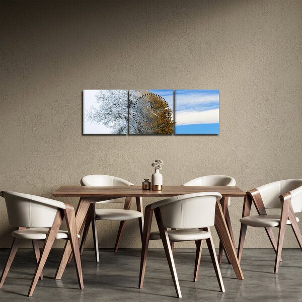 Kép - Évszakváltás (órával) (90x30 cm)