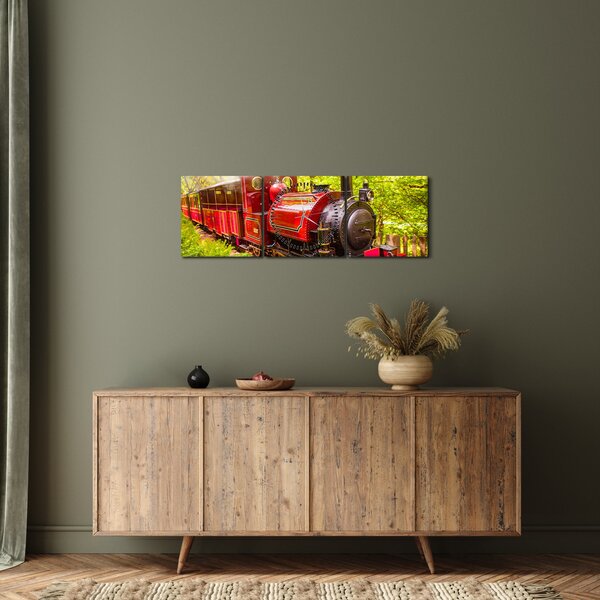 Egy gőzvonat képe (órával) (90x30 cm)