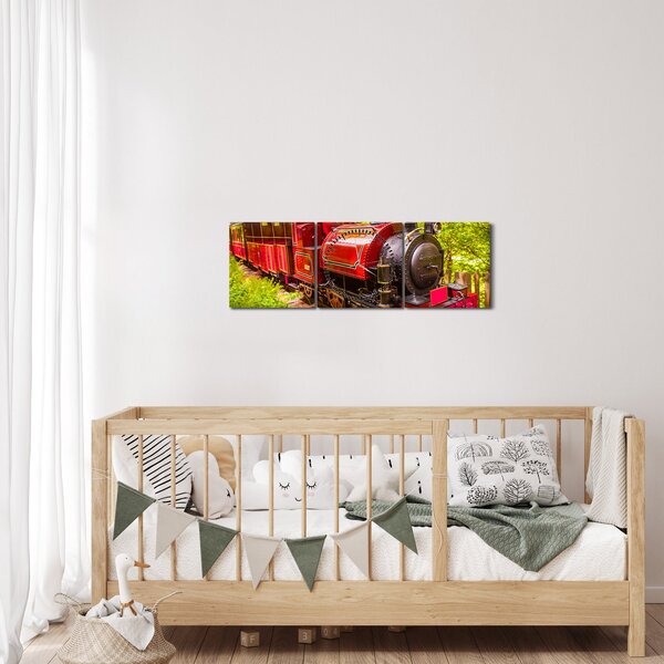 Egy gőzvonat képe (órával) (90x30 cm)