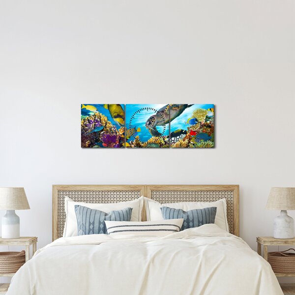 Egy korallzátony képe (órával) (90x30 cm)