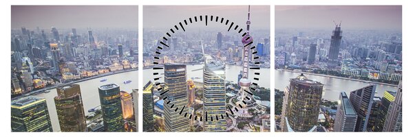 Kép - Shanghai, Kína (órával) (90x30 cm)