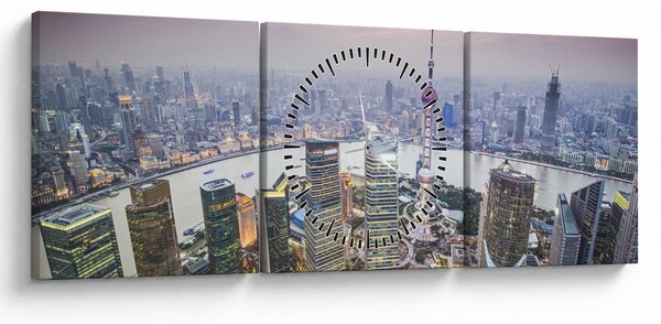 Kép - Shanghai, Kína (órával) (90x30 cm)