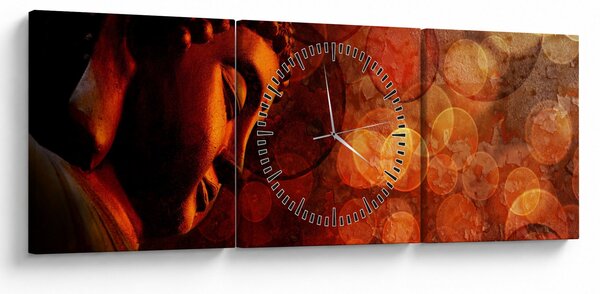 Kép - Buddha piros tónusokkal (órával) (90x30 cm)