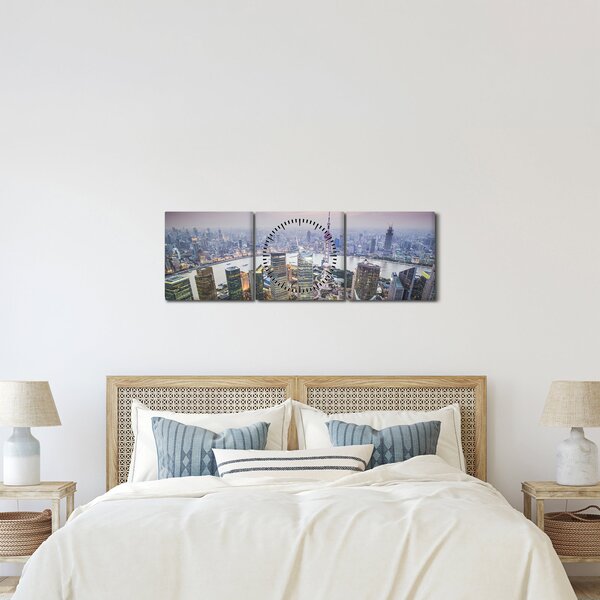 Kép - Shanghai, Kína (órával) (90x30 cm)