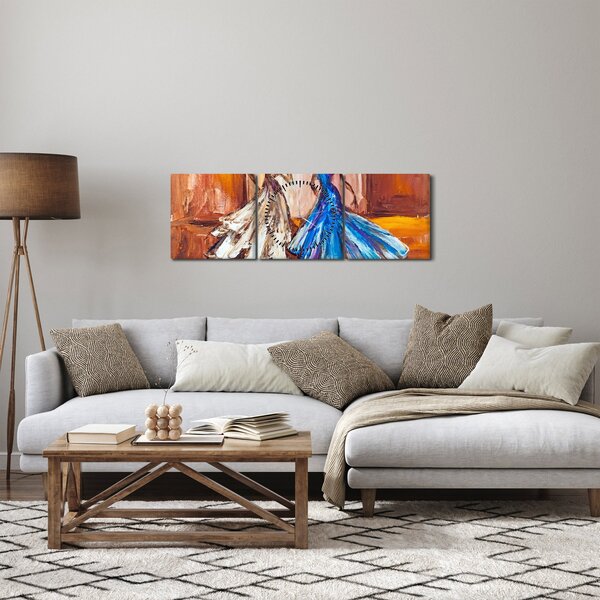 Kép - táncos, olajfestmény (órával) (90x30 cm)
