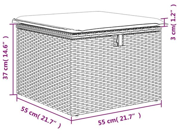VidaXL Polyrattan Kerti Ülőgarnitúra - 8 részes - Fekete