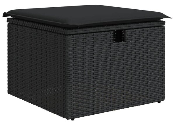 VidaXL Polyrattan Kerti Ülőgarnitúra - 8 részes - Fekete
