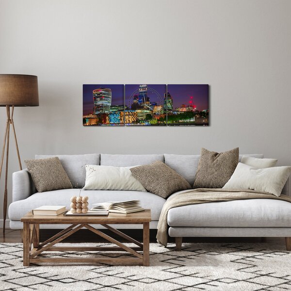 Kép - esti London (órával) (90x30 cm)