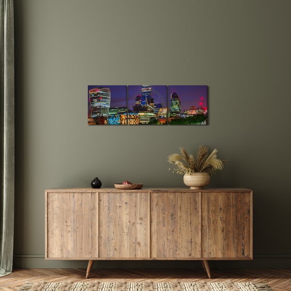 Kép - esti London (órával) (90x30 cm)