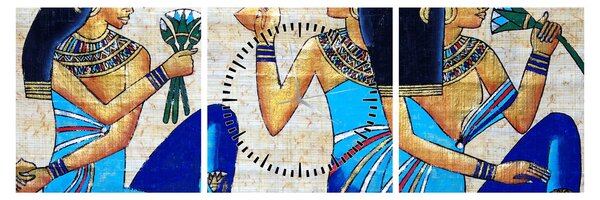 Kép - egyiptomi festmények (órával) (90x30 cm)
