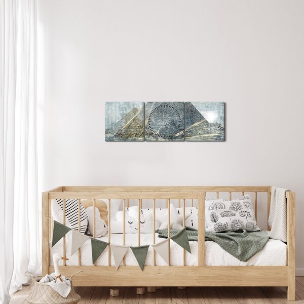 Kép - Piramisok kék szűrőben (órával) (90x30 cm)