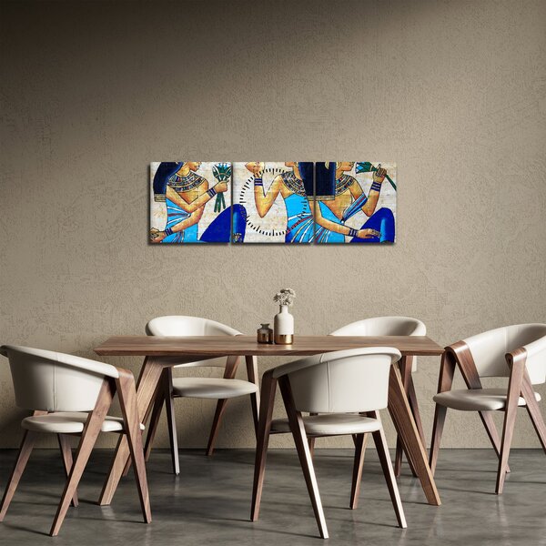 Kép - egyiptomi festmények (órával) (90x30 cm)