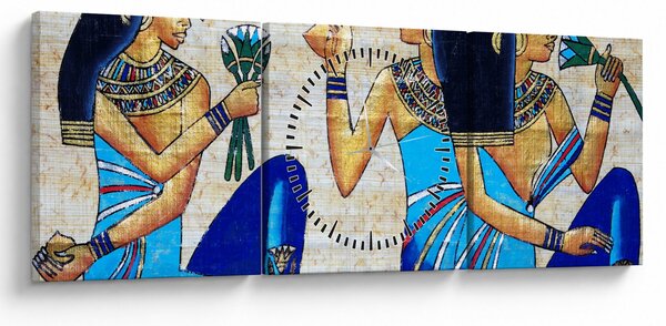 Kép - egyiptomi festmények (órával) (90x30 cm)