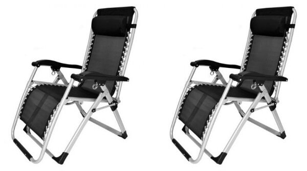Állítható kerti szék BLACK DELUXE 2 darab