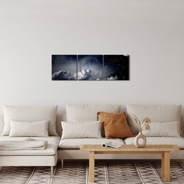 Kép - csillagos égbolt (órával) (90x30 cm)