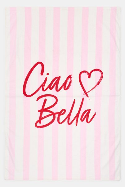 Sinsay - Csíkos törölköző „Ciao Bella” felirattal - rózsaszín