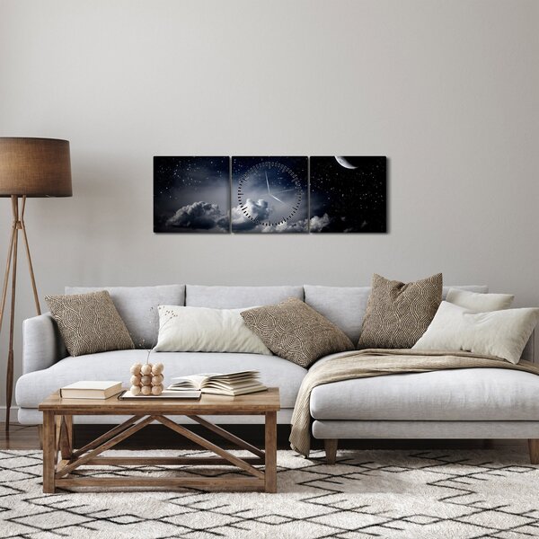 Kép - csillagos égbolt (órával) (90x30 cm)