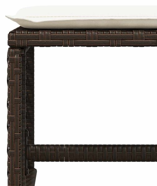 VidaXL 15 darabos kerti bútorgarnitúra párnákkal, barna, PE rattan