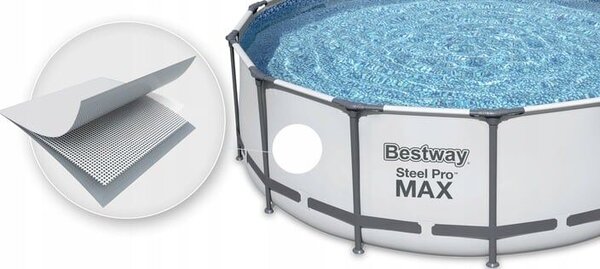 Bestway fémkeretes medence, 366x100 cm, 9.150 liter, szűrőszivattyúval és létrával