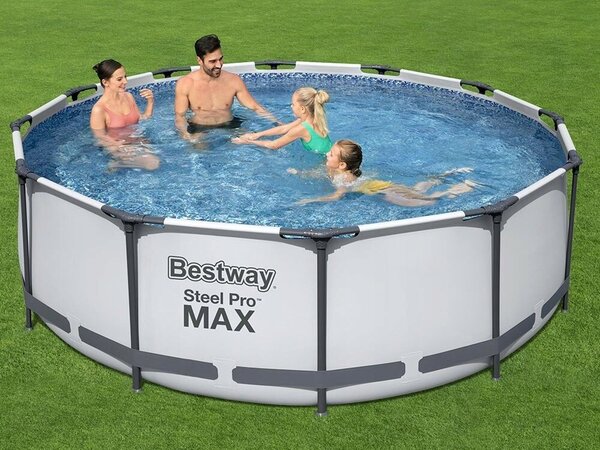 Bestway fémkeretes medence, 366x100 cm, 9.150 liter, szűrőszivattyúval és létrával